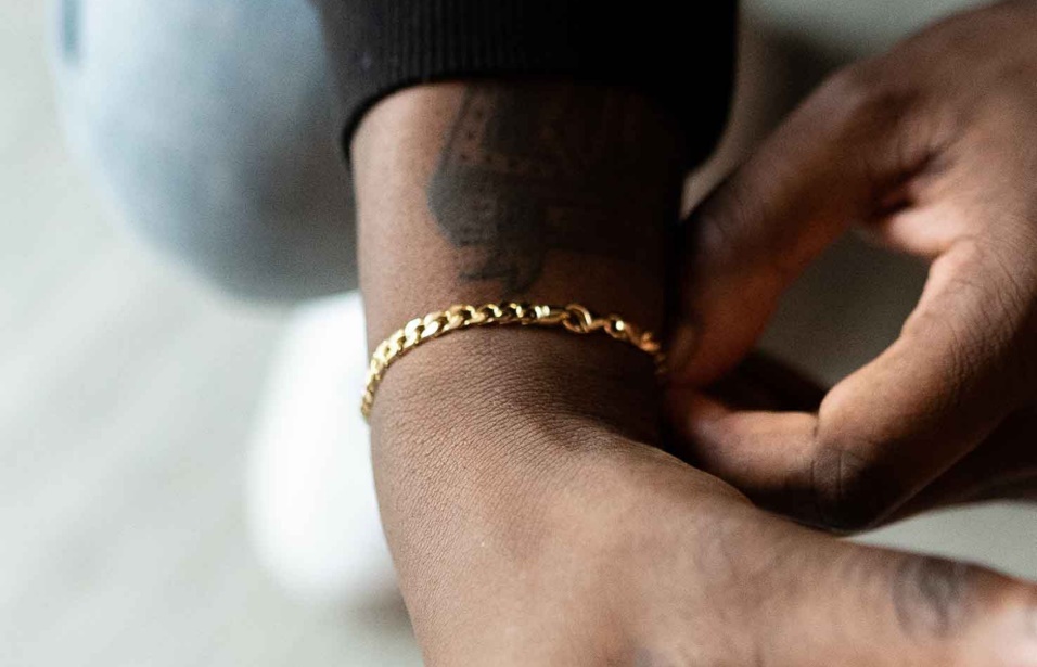 Bracciale A Catena Cubana Da 4 Mm In Oro Oliver Cabell