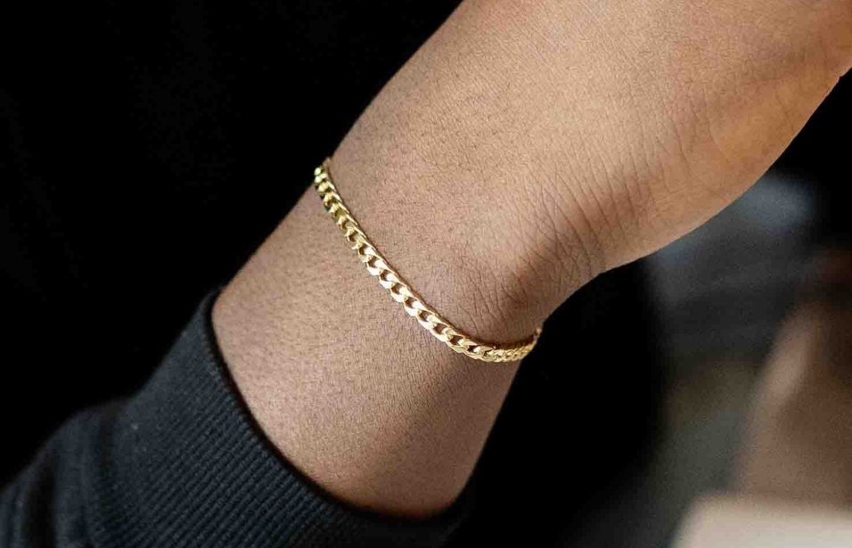 Bracciale A Catena Cubana Da 4 Mm In Oro Oliver Cabell
