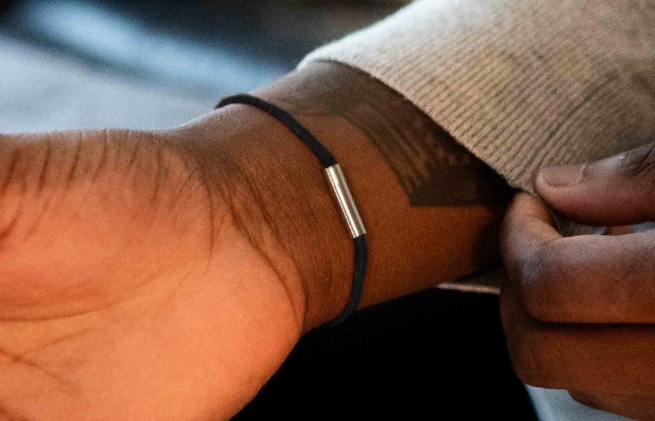 Oliver Cabell Bracciale Con Cordoncino Di Felce Nero