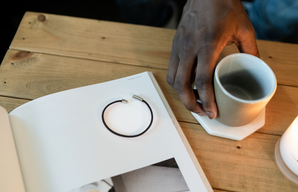 Oliver Cabell Bracciale Con Cordoncino Di Felce Nero