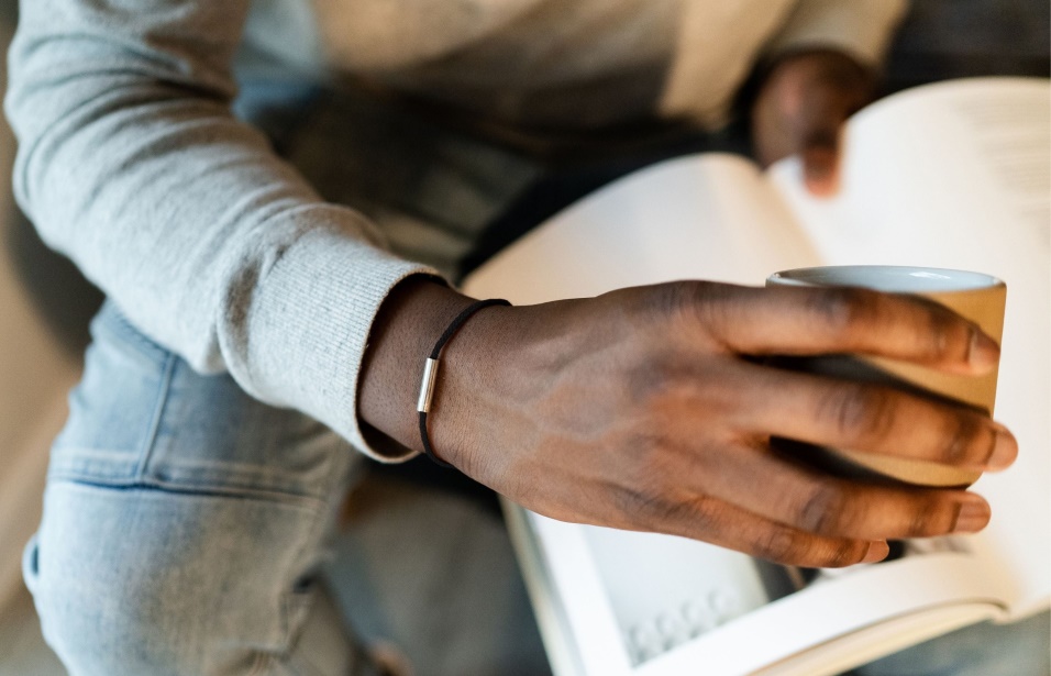 Oliver Cabell Bracciale Con Cordoncino Di Felce Nero
