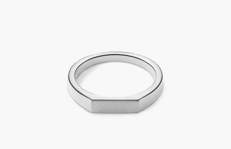 Oliver Cabell Sottile Anello Con Sigillo In Argento