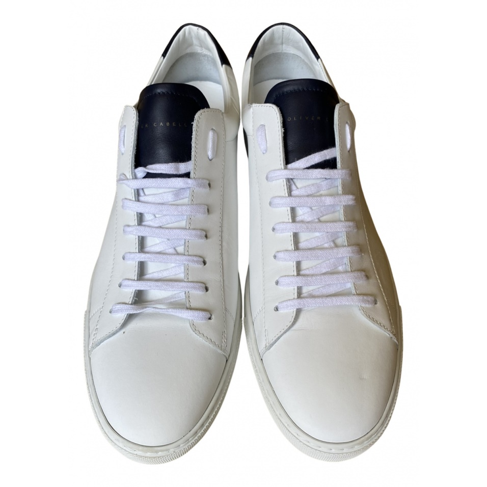 Scarpe Da Ginnastica Basse In Pelle Pelle Bianca Alla Moda Oliver Cabell