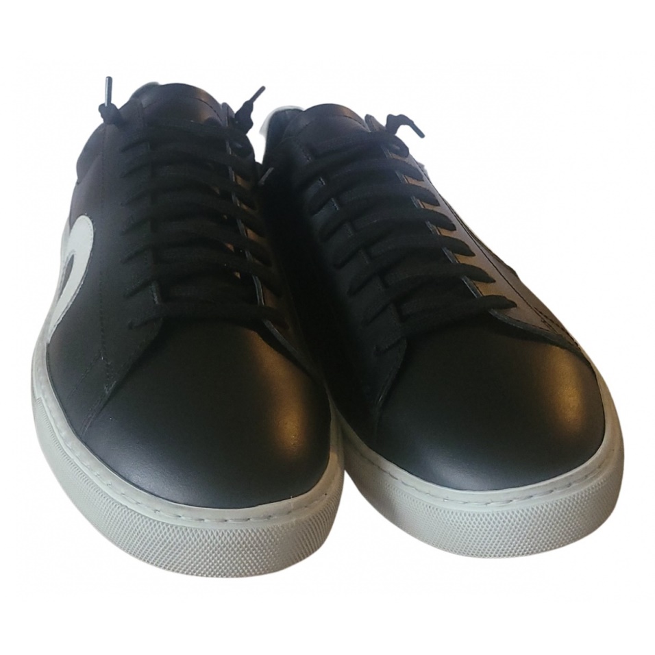 Scarpe Da Ginnastica In Pelle Alla Moda Pelle Nera Oliver Cabell